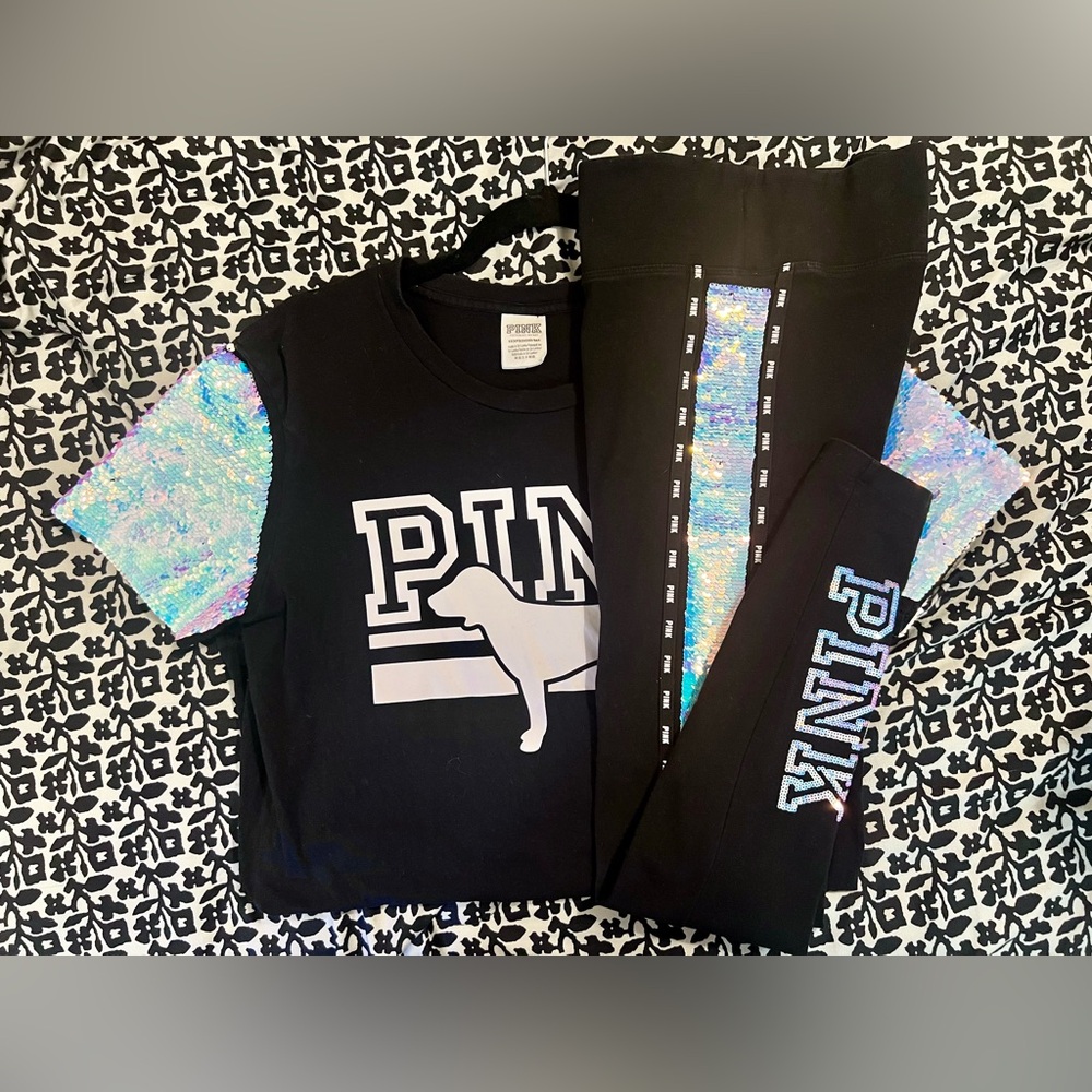 Victoria’s secret PINK flip sequin Bling Campus Set